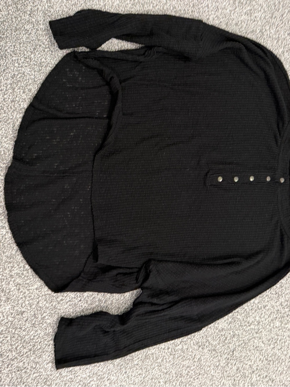 Urban Outfitters Black Crewneck Sweater with Front Button Detail